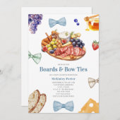 Boards & Bow Krawatte Charcuterie Blue Boy Babydus Einladung (Vorne/Hinten)