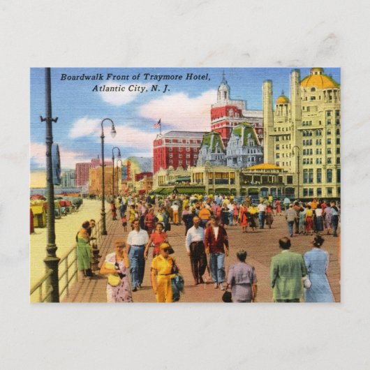 Boardwalk, Atlantic City Vintag Postkarte (Vorderseite)