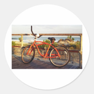 Boardwalk Bike Runder Aufkleber