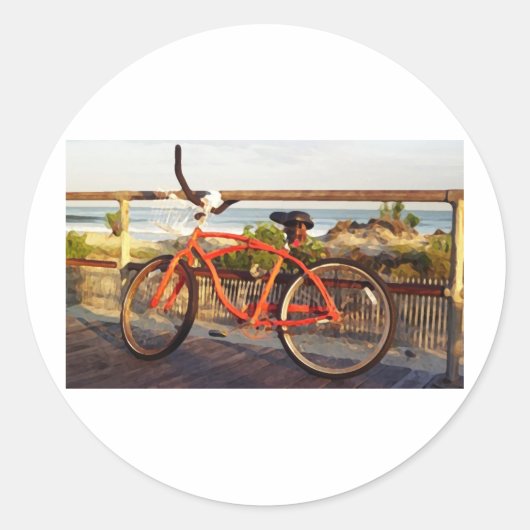 Boardwalk Bike Runder Aufkleber (Vorderseite)