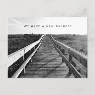 Boardwalk Black in White New Address Postkarte