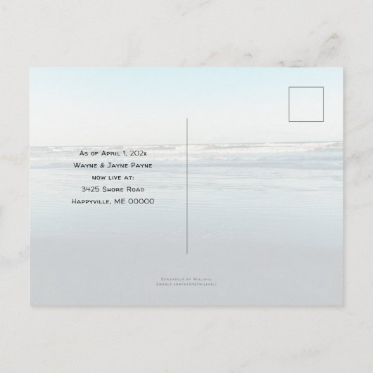 Boardwalk Black in White New Address Postkarte (Rückseite)