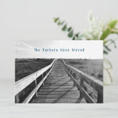 Boardwalk Coastal Neue Adresskarte Einladung (Stehend Vorderseite)