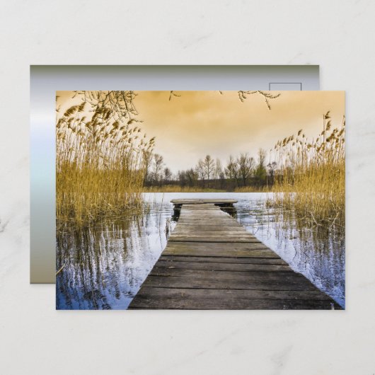 Boardwalk Dock am Fluss Ukraine Postkarte (Vorne/Hinten)