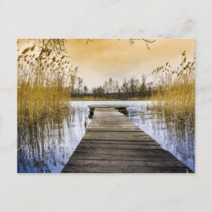 Boardwalk Dock am Fluss Ukraine Postkarte