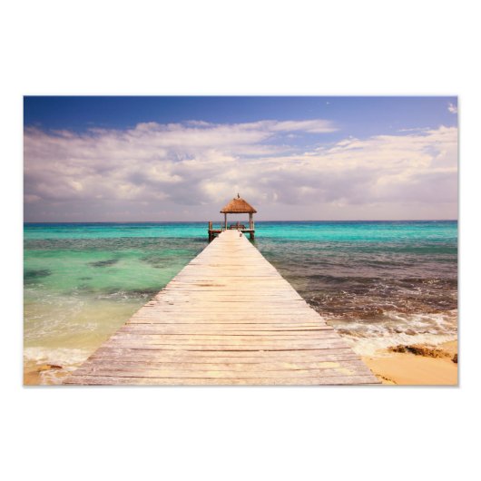 Boardwalk Dock in die Karibik Fotodruck (Vorne)