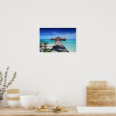 Boardwalk, Dock to Cabanas, Strand, Ozean, Malediv Poster (Küche)