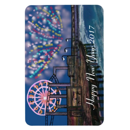 Boardwalk Firewalls Neujahr Magnet (Vertikal)