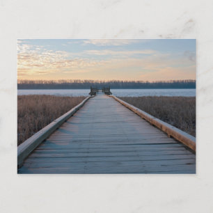 Boardwalk Fluss und Feuchtgebiete bei Sonnenaufgan Postkarte