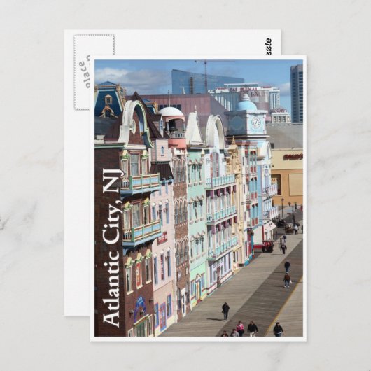 Boardwalk in Atlantic City, New Jersey Postcard Postkarte (Vorne/Hinten)