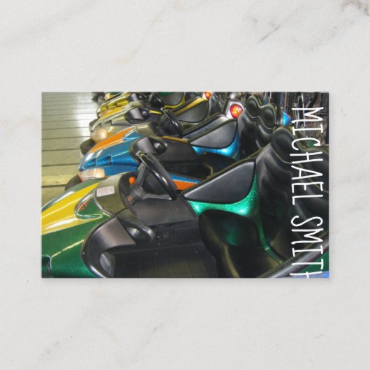 Boardwalk Karneval Bumper Autos Vergnügungspark Sp Visitenkarte (Vorderseite)