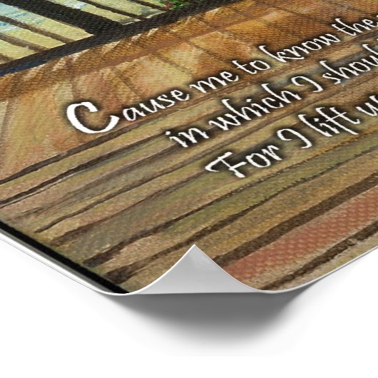 Boardwalk mit zwei Palmen- Psalmen 134:8b Poster (Ecke)