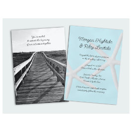 Boardwalk Sea Stars Abenteuer Lässige Hochzeit Einladung