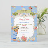 Boardwalk Victoriana Beach Summer Baby Dusche Einladung (Stehend Vorderseite)