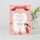 Boardwalk Victoriana Beach Summer Baby Dusche Einladung (Stehend Vorderseite)