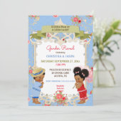 Boardwalk Victoriana Beach Summer Gender Reveal Einladung (Stehend Vorderseite)