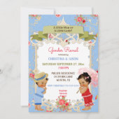 Boardwalk Victoriana Beach Summer Gender Reveal Einladung (Vorderseite)