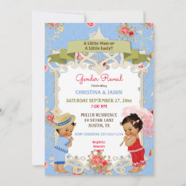 Boardwalk Victoriana Beach Summer Gender Reveal Einladung