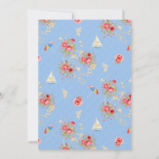 Boardwalk Victoriana Beach Summer Gender Reveal Einladung (Rückseite)