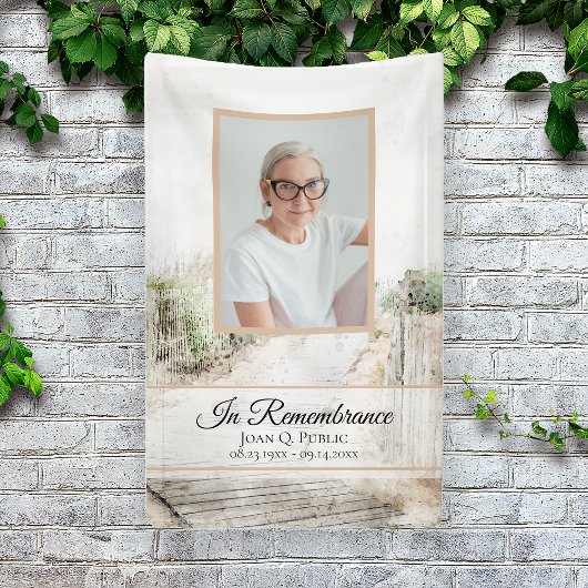 Boardwalk zum Beach Feiern der Lebensbeerdigung Banner