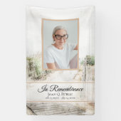 Boardwalk zum Beach Feiern der Lebensbeerdigung Banner (Vertikal)