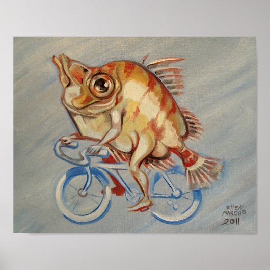 Boarfish auf einem Fahrrad Poster (Vorne)