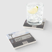 Boar's Head Athens, Ga. Marmorstein-Untersetzer. Steinuntersetzer (Seitenansicht)