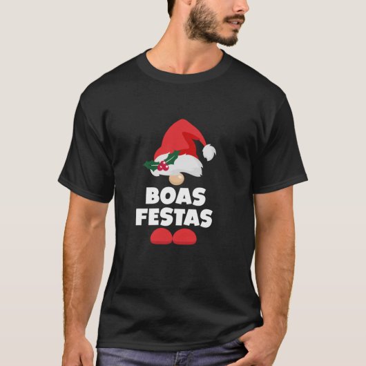 Boas Festas Portugal Portuguese Happy Christmas T-Shirt (Vorderseite)