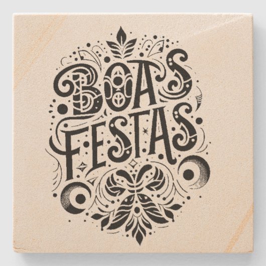 Boas Festas Steinuntersetzer (Vorderseite)