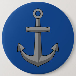 Boat Anchor Cartoon Button