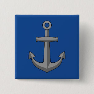 Boat Anchor Cartoon Button