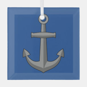 Boat Anchor Cartoon Ornament Aus Glas