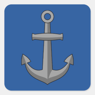 Boat Anchor Cartoon Quadratischer Aufkleber