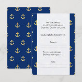 Boat Anchor, Ship Anchor, Sea Anchor, Wedding RSVP Karte (Vorne/Hinten)