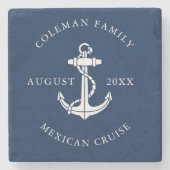Boat Anchor Summer Cruise Swag Custom Steinuntersetzer (Vorderseite)