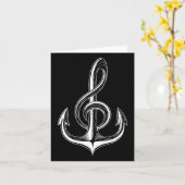 Boat Anchor Treble Clef Nautic Musician Karte (Gelbe Blume)