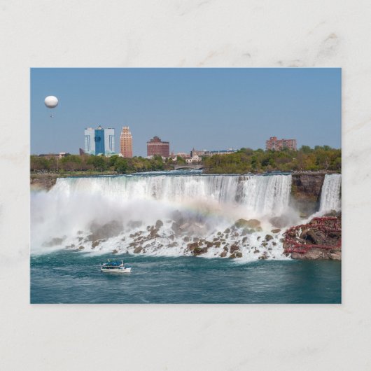 Boat and American Falls from Niagara Falls Postkarte (Vorderseite)