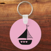 Boat and heart design on a cute pink schlüsselanhänger (Vorderseite)