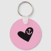 Boat and heart design on a cute pink schlüsselanhänger (Rückseite)
