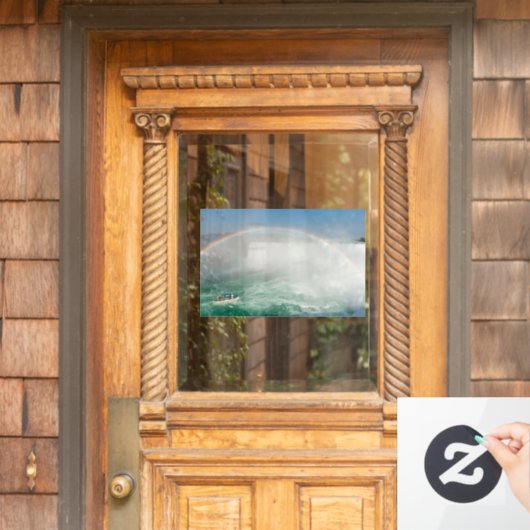 Boat and Horseshoe Falls from Niagara Falls Fensteraufkleber (Haustür)
