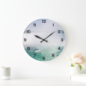 Boat and Horseshoe Falls from Niagara Falls Große Wanduhr (Zuhause)