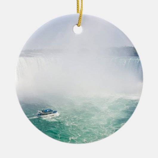 Boat and Horseshoe Falls from Niagara Falls Keramik Ornament (Vorne)