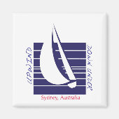 Boat Blue Square_UpDownSydney Magnet (Vorne)