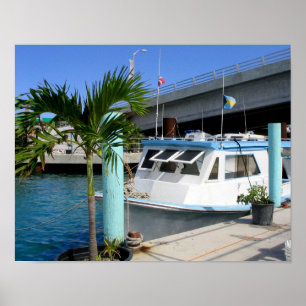Boat & Bridge, Nassau Poster
