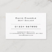 Boat Builder Business Card Visitenkarte (Rückseite)