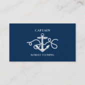 Boat Captain Nautical Anchor  Visitenkarte (Vorderseite)