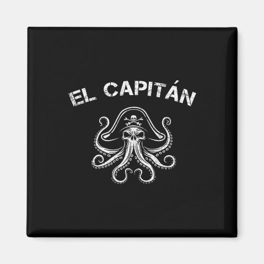 Boat Captain Pontoon Octopus Pirate Nautical Men E Magnet (Vorne)