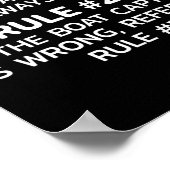 Boat Captain Rules Funny Boating  Poster (Ecke)
