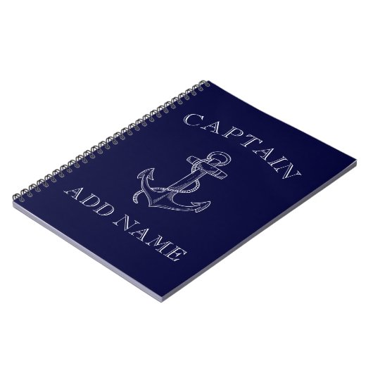 Boat Captain Sailor Nautical Anchor Personalized Notizblock (Linke Seite)