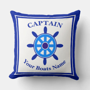 Boat captains ships wheel throw pillow kissen
